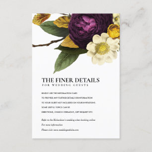 VINTAGE DETAILS ZUR RETRO BURGUNDY FALL FLORAL WED BEGLEITKARTE