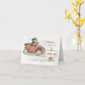 Vintage Detroit-Auto-Anmerkungskarte Karte (Gelbe Blume)