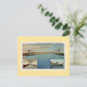 Vintage Detroit-Brücke nach Windsor/Kanada Postkarte (Stehend Vorderseite)