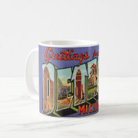 Vintage-Detroit-Michigan-Gruß-Tasse