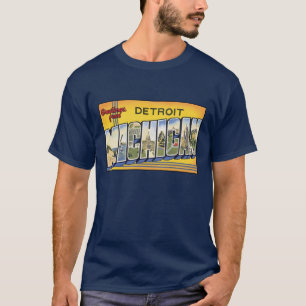 Vintage Detroit, MIchigan Postcard Dunkle T-Shirts
