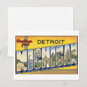 Vintage Detroit, Postkarte MIchigan (Vorne/Hinten)