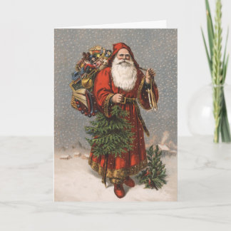 Vintage Deutsch-Sankt-Weihnachtskarten Feiertagskarte