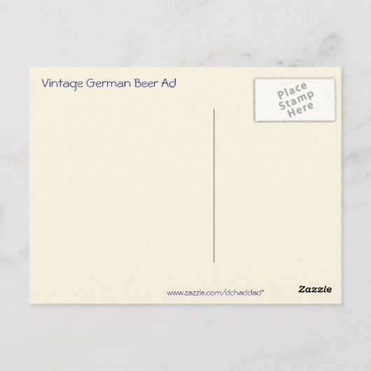 Vintage deutsche Bierwerbung Postkarte (Rückseite)