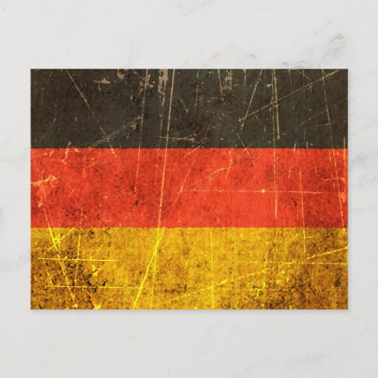 Vintage deutsche Flagge gekratzt und getragen Postkarte (Vorderseite)