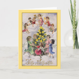 Vintage deutsche Frohe Weihnachten-Weihnachten-Kar Feiertagskarte