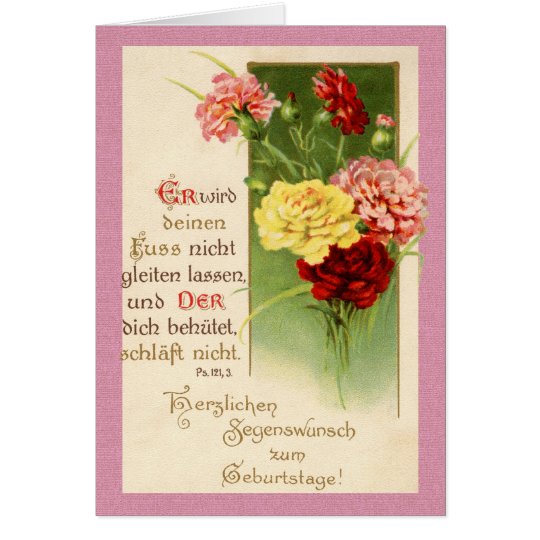 Vintage deutsche Geburtstags-Karte - Psalm-121:3 Karte