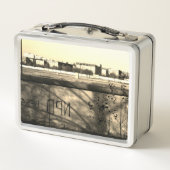 Vintage deutsche Mauer Metall Brotdose (Rückseite)