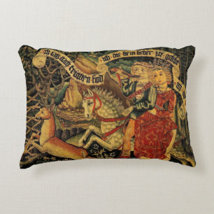 Vintage Deutsche Mittelalter-Renaissance Liebe Jag Dekokissen