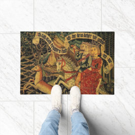 Vintage Deutsche Mittelalterliche Renaissance Lieb Fußmatte