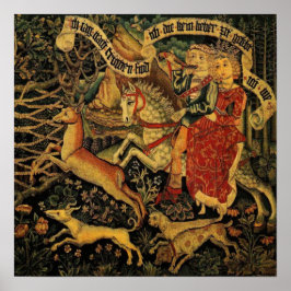 Vintage Deutsche Mittelalterliche Renaissance Lieb Poster