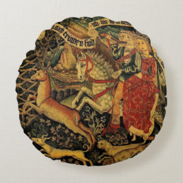 Vintage Deutsche Mittelalterliche Renaissance Lieb Rundes Kissen