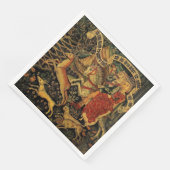 Vintage Deutsche Mittelalterliche Renaissance Lieb Serviette (Ecke)