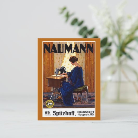 Vintage deutsche Nähmaschinenwerbung Postkarte (Stehend Vorderseite)
