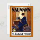 Vintage deutsche Nähmaschinenwerbung Postkarte (Vorne/Hinten)