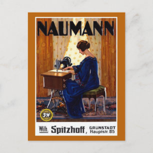 Vintage deutsche Nähmaschinenwerbung Postkarte