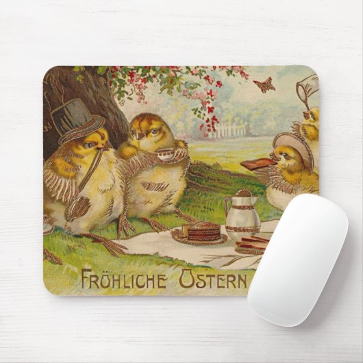 Vintage deutsche Osterkarte Mousepad (Mit Mouse)
