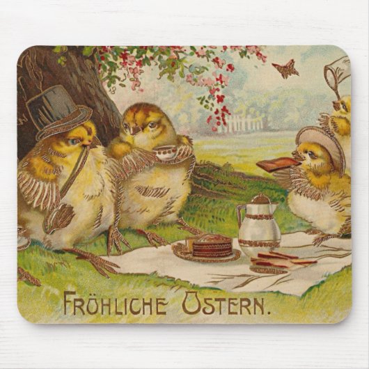 Vintage deutsche Osterkarte Mousepad (Vorne)
