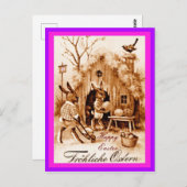 Vintage deutsche Ostersonnenszene (geänderte Fassu Postkarte (Vorne/Hinten)