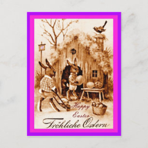 Vintage deutsche Ostersonnenszene (geänderte Fassu Postkarte