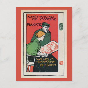 Vintage deutsche Plakatdruckerwerbung Postkarte