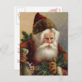 Vintage deutsche Santa Post Card Feiertagspostkarte (Vorne/Hinten)