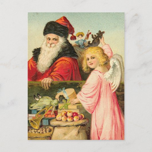 Vintage deutsche Santa Postkarte (Vorderseite)