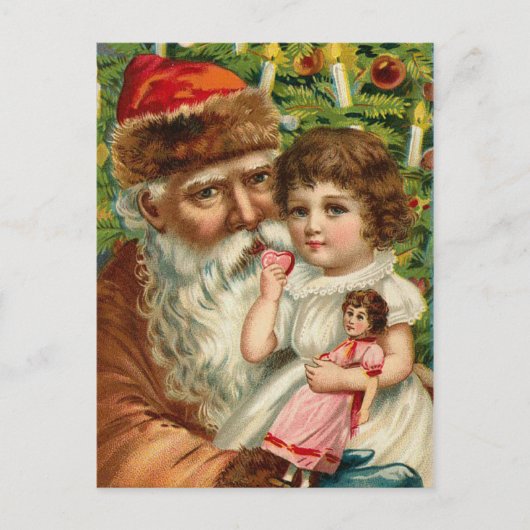 Vintage deutsche Santa Postkarte (Vorderseite)