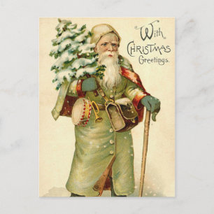 Vintage deutsche Santa Postkarte