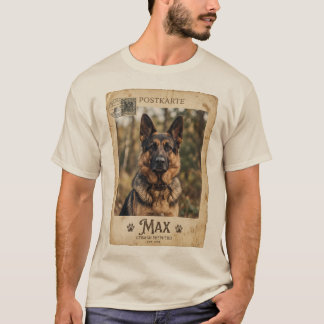 Vintage Deutsche-Schäfer-Hund Personalisiertes T-S T-Shirt