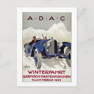 Vintage Deutsche Straßenrennen-Werbung Postkarte