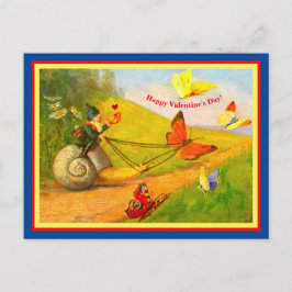 Vintage deutsche Valentine Gnome Niedliche geänder Postkarte