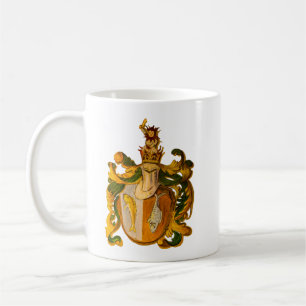 Vintage deutsche Wappen- und Goldpiszenkatze Kaffeetasse