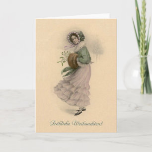 Vintage deutsche Weihnachtskarte Feiertagskarte