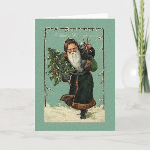 Vintage deutsche Weihnachtskarte Feiertagskarte
