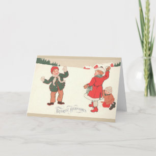 Vintage deutsche Weihnachtskarte Feiertagskarte
