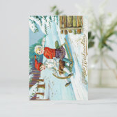 Vintage deutsche Weihnachtspostkarte Einladung (Stehend Vorderseite)