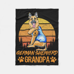 Vintage Deutscher Schäferhund Opa Pfote Vater Fleecedecke