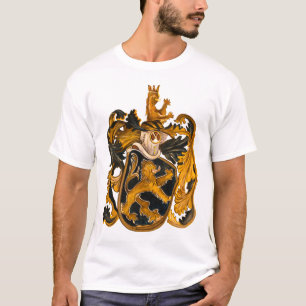 Vintage deutsches braunes und goldenes Leo-Wappen T-Shirt