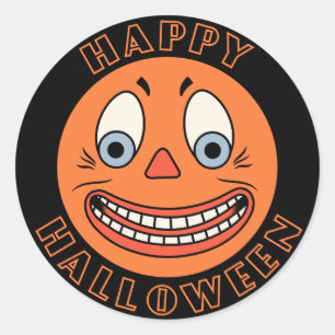 Vintage deutsches Halloween-Design Jack O'Lantern Runder Aufkleber