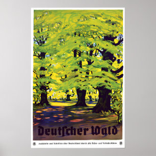 Vintage deutsches Wald-Reiseposter Deutscher Wald Poster