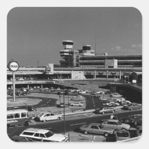 Vintage Deutschland Berlin Flughafen Tegel 1970 Quadratischer Aufkleber