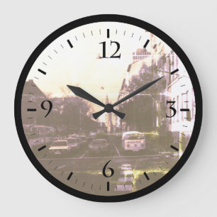 Vintage Deutschland Frankfurt Stadt Straßenbahnen Große Wanduhr