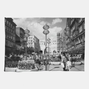 Vintage Deutschland München Stadttor Karistor 1970 Küchentuch