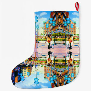 Vintage Deutschland München Stadttor Karistor Großer Weihnachtsstrumpf