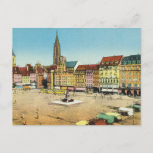 Vintage Deutschland, Straßburg, Kleberplatz Postkarte