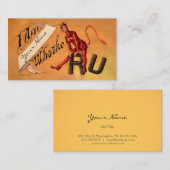 Vintage Devil Business Card Visitenkarte (Vorne/Hinten)