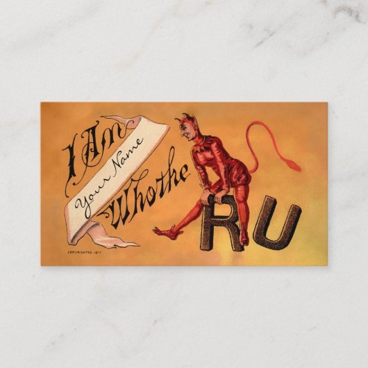 Vintage Devil Business Card Visitenkarte (Vorderseite)