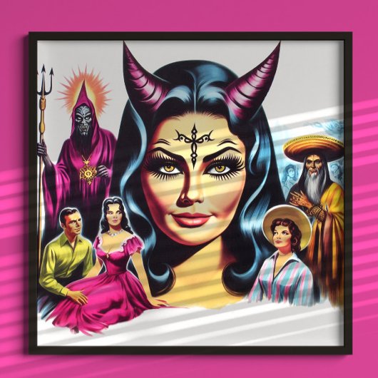 Vintage Devil Woman Poster