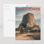 Vintage Devils Tower Postkarte (Vorne/Hinten)